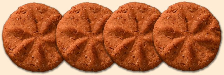 Four hand-pressed thekua