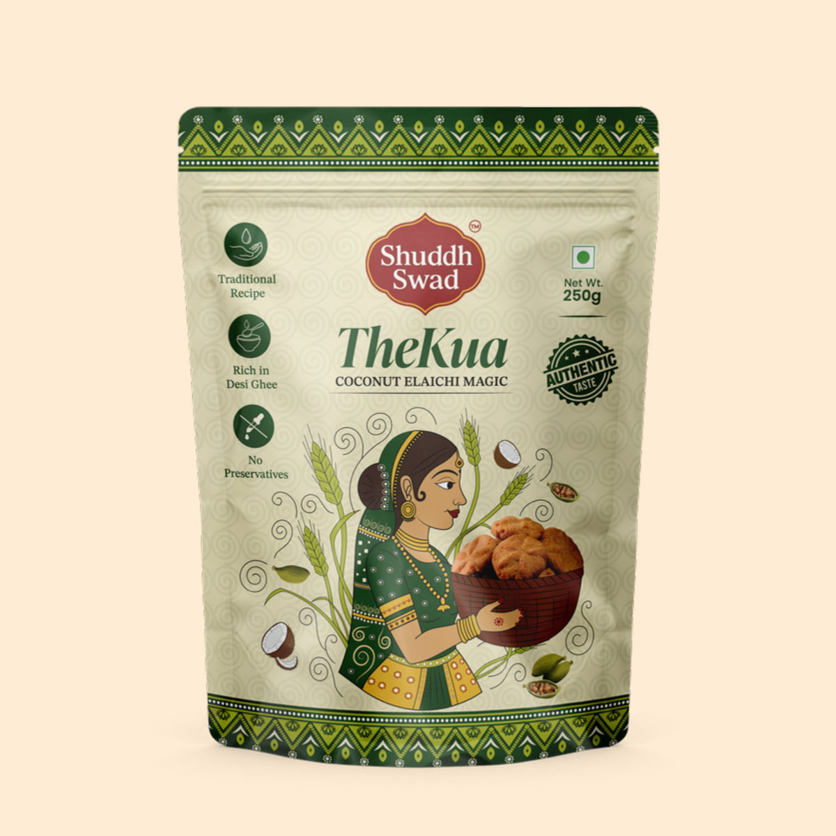 Shuddh Swad Elaichi Thekua (Coconut Elaichi Magic) 250g pouch